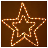 1 x RAW Customer Returns Large luminous Christmas star 50x50 cm to hang with light tube 8 sets of 90 LED lights for Christmas decorations, home, garden and outdoor Christmas decorations Warm White Light  - RRP €35.99