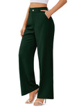 1 x RAW Customer Returns CZIMOO Women s Wide Leg High Waist Straight Capris Long Work Pants with Pockets, B-Black, XS - RRP €21.73