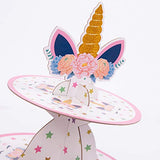 4 x Brand New Cupcake Stand,3-Tier Cardboard Cupcake Stand Unicorn Round Dessert Stand and Dessert Tower,Cake Tray for Baby Shower Kids Birthday Party Theme Party - RRP €81.6