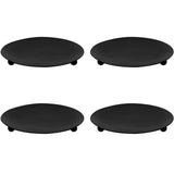 1 x Brand New 4 pieces candle holder pillar candles, metal decorative candlestick round, black candle holder plates, candle stand candle holder, for stick candles, LED wax candles, incense candles, spa, weddings - RRP €20.4