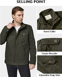 1 x RAW Customer Returns WenVen Men s Military Jacket Lightweight Jacket Transition Jacket Bundeswehr Jacket Vintage Jacket Lightweight Jacket Outdoor Jacket Coat Short Blouson Summer Jackets Green L - RRP €54.5