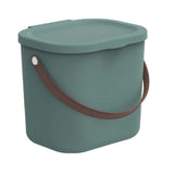 1 x RAW Customer Returns Rotho Albula storage container with lid 6L storage system storage box with handle made of recycled plastic storage BPA-free dark green  - RRP €13.29