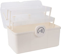 1 x RAW Customer Returns AMZPDD Portable Foldable Transparent 3 Layer Plastic Sewing Organizer Tool Box First Aid Kit for Home Medicine 30CM, White  - RRP €26.2