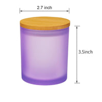 2 x Brand New R FLORY 7 7 OZ Glass Jars 2 Pack Thick Glass Candle Jars with Bamboo Lids Bathroom Container Vanity Cotton Swab Storage Matte Purple  - RRP €34.28