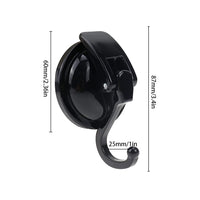 1 x RAW Customer Returns PLCatis suction cup with hook 2 pieces vacuum suction cup hook black wall hook without drilling suction cup hook extra strong vacuum waterproof hook for bathroom kitchen load capacity 5 kg - RRP €12.53