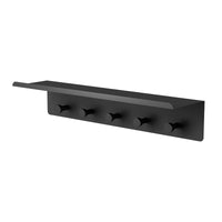 1 x RAW Customer Returns Oxdigi wall coat rack with shelf, wall shelf with 5 hooks, coat hooks, coat hooks, for hallway, cloakroom, kitchen, bathroom, aluminum 40 11 8.5 CM - RRP €26.81