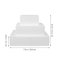 1 x RAW Customer Returns Kichvoe Wedding Decoration Foam Cake Dummy 3 Tier Square Foam Cake Dummy for Faux Fake Wedding Cakes Pack of 3 - Cake for decorating cakes for wedding decoration - RRP €20.16