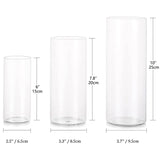 1 x RAW Customer Returns Hewory Vase Glass Flower Vase Modern 6 Pieces Vases Decoration Living Room Tulip Vase Glass Vase Large Vase Large Candle Holder Glass Cylinder Set for Wedding Table Decoration, 15 20 25cm High - RRP €41.94