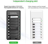 1 x RAW Customer Returns Powerowl battery charger 8 slot battery charger for AA AAA rechargeable batteries including 4x AA 4x AAA 2800 mAh batteries with battery charger Micro-USB connection - RRP €23.8