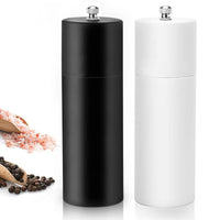 1 x RAW Customer Returns Salt and pepper mill, manual spice mill set of 2 with adjustable ceramic grinder, refillable pepper and salt mill wood, grinder from coarse to fine for coarse salt, pepper, chili black and white  - RRP €18.14