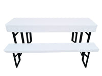 1 x RAW Customer Returns Beer tent set cover set of 3 consisting of 1x tablecloth and 2x beer bench covers. Size and colors selectable. 220 x 70 cm, white  - RRP €29.02