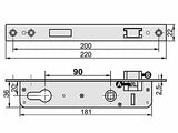 1 x RAW Customer Returns Mortise lock, tubular frame lock, door lock 90 20, left right lock case. - RRP €20.06