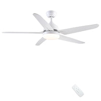 1 x RAW Customer Returns CJOY Ceiling Fan with Lighting and Silent Remote Control, LED Fan Lamp White 132 cm 5 Blades, Ceiling Light Fan for Bedroom Living Room - RRP €151.25