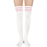 1 x RAW Customer Returns Zando Women s Over The Knee Socks, Sports Socks Thigh High Warm Long Socks for Girls, White Pink, One Size - RRP €24.0