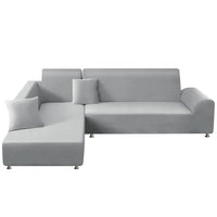 1 x RAW Customer Returns MINGPINHUIUS Sofa Cover L Shape, 2-piece 3 seater stretch sofa cover with 2pcs pillowcase suitable for corner sofa, L shaped sofa - RRP €54.85