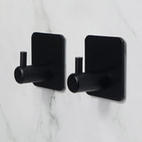 1 x Brand New Voarge Self-Adhesive Towel Hooks, 304 Stainless Steel Wall Hooks, Coat Hooks, Towel Holder Hooks for Bathroom and Kitchen, No Drilling, Black, 5 Stainless Steel Towel Hooks 5 Transparent Hooks - RRP €24.0