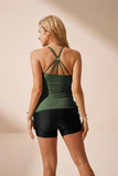 1 x RAW Customer Returns Maacie Women Tankini Summer for Maternity Elegant Stretchy Maternity Swimsuit Two Piece With Shorts Green XL - RRP €30.24