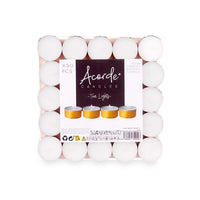 1 x RAW Customer Returns 50 pieces Acorde tea lights without fragrance in gold white, tea lights for gastronomy, Advent wreath, Easter, decoration, wedding, decoration, hygge, candles, burning time approx. 4 hours - RRP €17.14