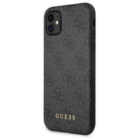 1 x RAW Customer Returns GUESS GUHCN61G4GFGR 4G Metal Gold Logo Case for iPhone 11 Gray - RRP €30.25