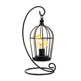 1 x RAW Customer Returns JHY DESIGN Hanging Bird Cage Bulb Lamp Battery Operated, 31cm High Cordless Table Lamp Decoration Wireless Metal Battery Table Lamp for Living Room Bedroom Party Wedding Garden Black  - RRP €29.57