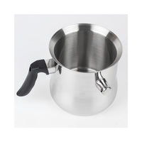 1 x RAW Customer Returns 1.5l milk pot with lid, cooking pot with whistle, double-walled with Bakelite handle, water bath melting pot, simmering pot, pudding pot made of stainless steel, - RRP €25.2