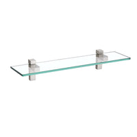 1 x RAW Customer Returns KES Glass Bathroom Shelf 50 cm Tempered Glass Shelf 8mm Glass Shelves Bathroom Shelf Glass Support with Brushed Finish, BGS3201-2 - RRP €36.18