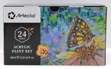 1 x RAW Customer Returns Artecho Acrylic Paint Set Professional 24 x 60 ml, Acrylic Paint Set, Waterproof and Lightfast, Quick Drying, Ideal for Canvas, Wood, Fabric, Crafts, Leather and Stone. - RRP €25.7