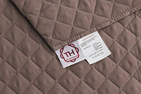 1 x RAW Customer Returns Textilhome - Quilted sofa cover MALU 4-seater REVERSIBLE sofa cover. Brown color - RRP €36.99