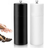 1 x RAW Customer Returns BOCHION Salt and Pepper Mill Wooden Set of 2, Pepper and Salt Mill Large, Manual Spice Mill with Adjustable Ceramic Grinder, Salt and Pepper Shakers for Coarse Salt, Pepper, Chili Black White  - RRP €20.99