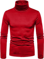 1 x RAW Customer Returns Maavoki Men s Long-Sleeved Shirts Turtleneck Regular Fit Turtleneck Pullover Basic Stretchy Casual Tops Sweatshirt Red XL - RRP €28.99