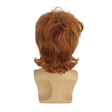 1 x Brand New Short Mens Brown Wig 60s 70s Mens Short Curly Mens960s Spy Movie Hair Cosplay Halloween Costume Male Wig and Glasses Light Brown  - RRP €23.94