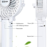 2 x RAW Customer Returns iEGrow Handheld Fan Portable Mini Fans USB Rechargeable 4-11 Hours of Operation 3 Speeds Rechargeable Battery for Travel Home White  - RRP €35.4