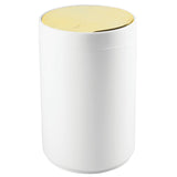 1 x RAW Customer Returns mDesign practical trash can modern plastic trash can for bathroom, office and kitchen with 5l capacity sturdy wastepaper basket with lid white gold - RRP €24.19