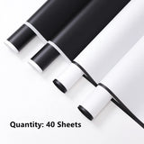 1 x RAW Customer Returns 40 Sheets Black and White Border Flower Packaging Paper Florist Bouquet Supplies Waterproof Thick Flower Packaging Gift Box or Gift Box Packaging Paper 60x60cm Black White  - RRP €22.8