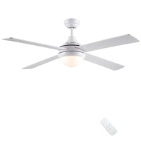 1 x RAW Customer Returns CJOY ceiling fan with light and remote control, 122 cm White Ceiling Fan, 3 Color Temperatures, Dimmable LED, Winter and Summer, 3 Speeds, Timer - RRP €139.99