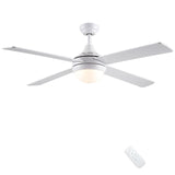 1 x RAW Customer Returns CJOY ceiling fan with light and remote control, 122 cm White Ceiling Fan, 3 Color Temperatures, Dimmable LED, Winter and Summer, 3 Speeds, Timer - RRP €139.99