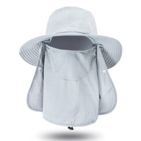 1 x RAW Customer Returns INSISMY Fishing Hat for Men Sun Protection Hat with Removable Lining Neck Neck Flap Windproof Strap for Men Women Light Grey, Light Grey, Unique Label - RRP €24.0