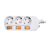 1 x RAW Customer Returns 3-way switchable power strip, multiple socket extension socket, child safety lock, 1.5 m cable for living room, NEW LOT 1  - RRP €16.99