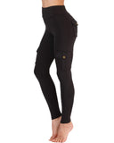 1 x RAW Customer Returns Nuofengkudu women s high waist sports leggings with pockets military style stylish push up tights pants jogging pants sports leggings black L - RRP €31.99