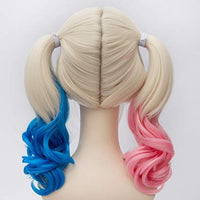 1 x RAW Customer Returns Wig for Harley Quinn Girls Kids Suicide Squad Pink and Blue With Two Ponytails for Women Ladies Girls Costume Party Carnival Cosplay Wigs 061A - RRP €18.14