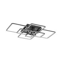 1 x RAW Customer Returns HIHIHOMY LED Ceiling Light, 8 Rectangular Modern LED Ceiling Light, L106cm Black Dimmable LED Ceiling Light 8-Rectangular Creative LED Ceiling Light with Remote Control - RRP €234.55