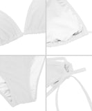 1 x RAW Customer Returns Century Star Women s Bikini Set Swimsuit Two-Piece Swimwear with Triangle Bikini Bottoms Beachwear Push Up White 34 Tag Size XS  - RRP €29.99