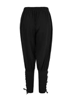 1 x RAW Customer Returns Halloween Costume Men s Medieval Pirate Costume Pants Lace-up Trousers Renaissance Steampunk Casual Pants Vampire Cosplay Carnival Mardi Gras Costume Black, 3XL  - RRP €25.2