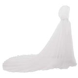 1 x RAW Customer Returns GRACEART Women s Tulle Cloak Wedding Coat with Hood Long Jacket Bridal Wraps Cape White  - RRP €34.99