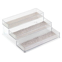 1 x RAW Customer Returns mDesign spice rack for kitchen cupboard practical storage option for keeping the kitchen tidy 3 levels, transparent metallic - RRP €21.41