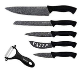 1 x Brand New 6-piece stainless steel knife set, ceramic knives with non-stick and ergonomic grip marble  - RRP €22.8