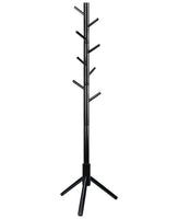 1 x RAW Customer Returns SEANTUA Wooden Coat Rack, Clothes Rack with 8 Hooks, 3 Adjustable Heights, Easy Assembly, for Clothes, Hats, Living Room, Entryway, Bedroom, Office Black  - RRP €39.46