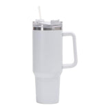 10 x RAW Customer Returns Double-walled stainless steel thermal mug with straw, 40oz 1200ml mug tumbler with handle and lid, vacuum insulated mug, car mug travel mug, thermos bottle lid serves as a mug white  - RRP €249.9