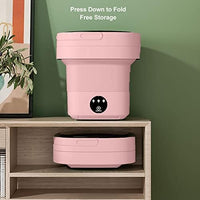 1 x RAW Customer Returns Mini Washing Machine - 6.5L Mini Washing Machine Portable Foldable Portable Washing Machine with Spin Dryer Soft Bucket for Home Dorm Pink  - RRP €39.2