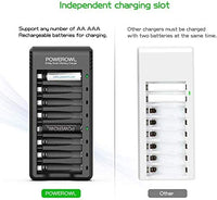 1 x RAW Customer Returns Powerowl battery charger with AAA battery 1000mah 16 pieces, AA battery charger 8 slot universal battery charger for NI-MH NI-CD AA AAA rechargeable batteries, MICRO-USB connection - RRP €28.22